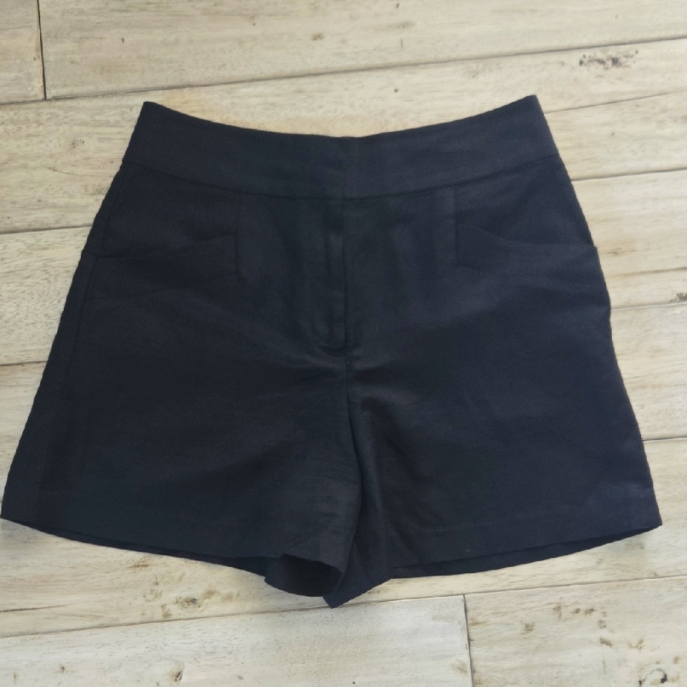 Club Monaco High Waisted Linen Blend Shorts Sz 8